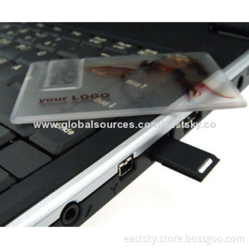 Translucent Credit Card-shaped USB, Compatible with PC, Notebook or Tablets, with USB 2.0 Interface